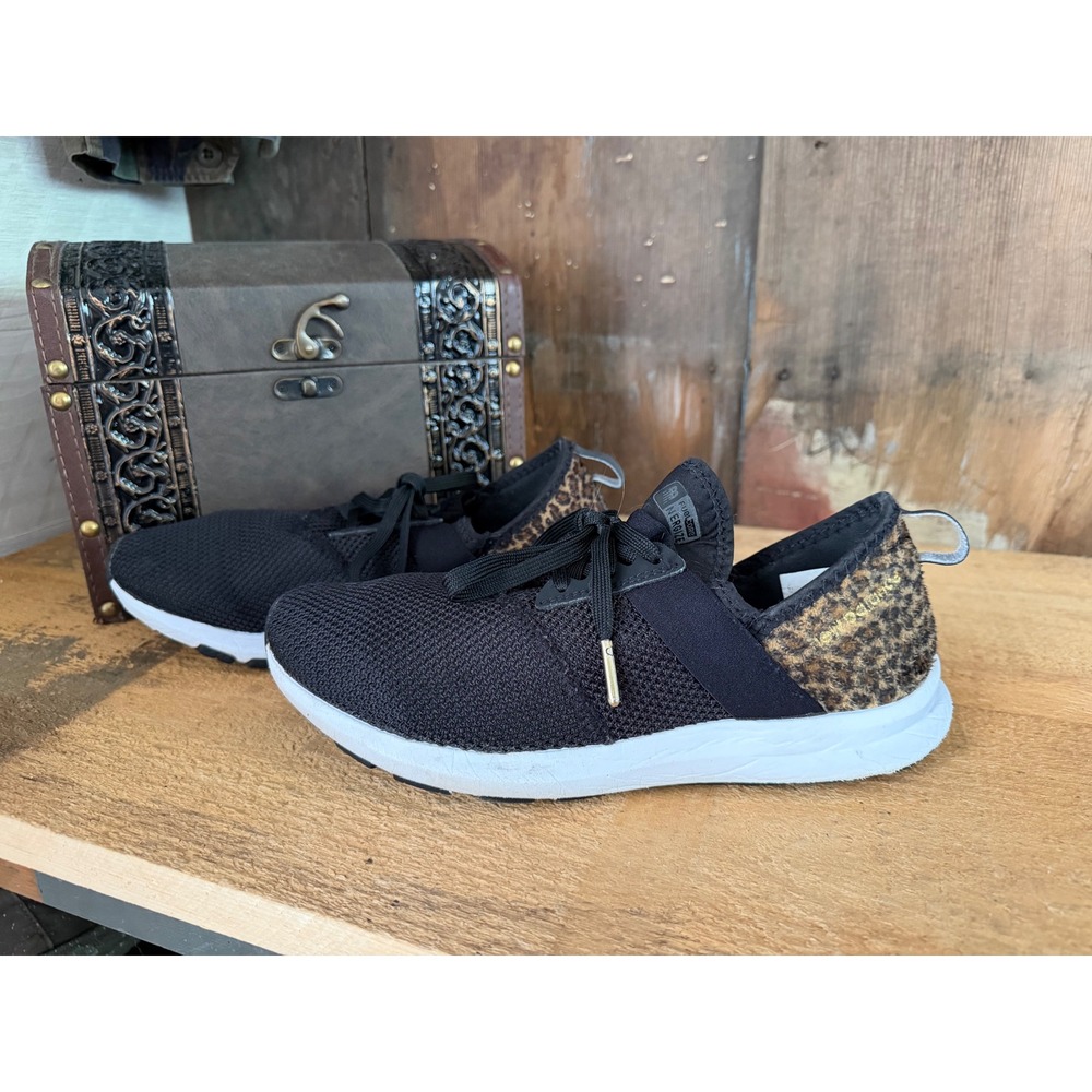 New Balance FuelCore Energize Women 8.5 Black Leopard Print Sneakers Athleisure